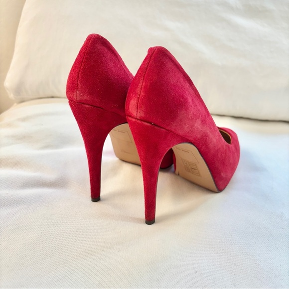 Dolce Vita Red Suede Pumps High Heel Platform size 8.5 - Picture 4 of 12